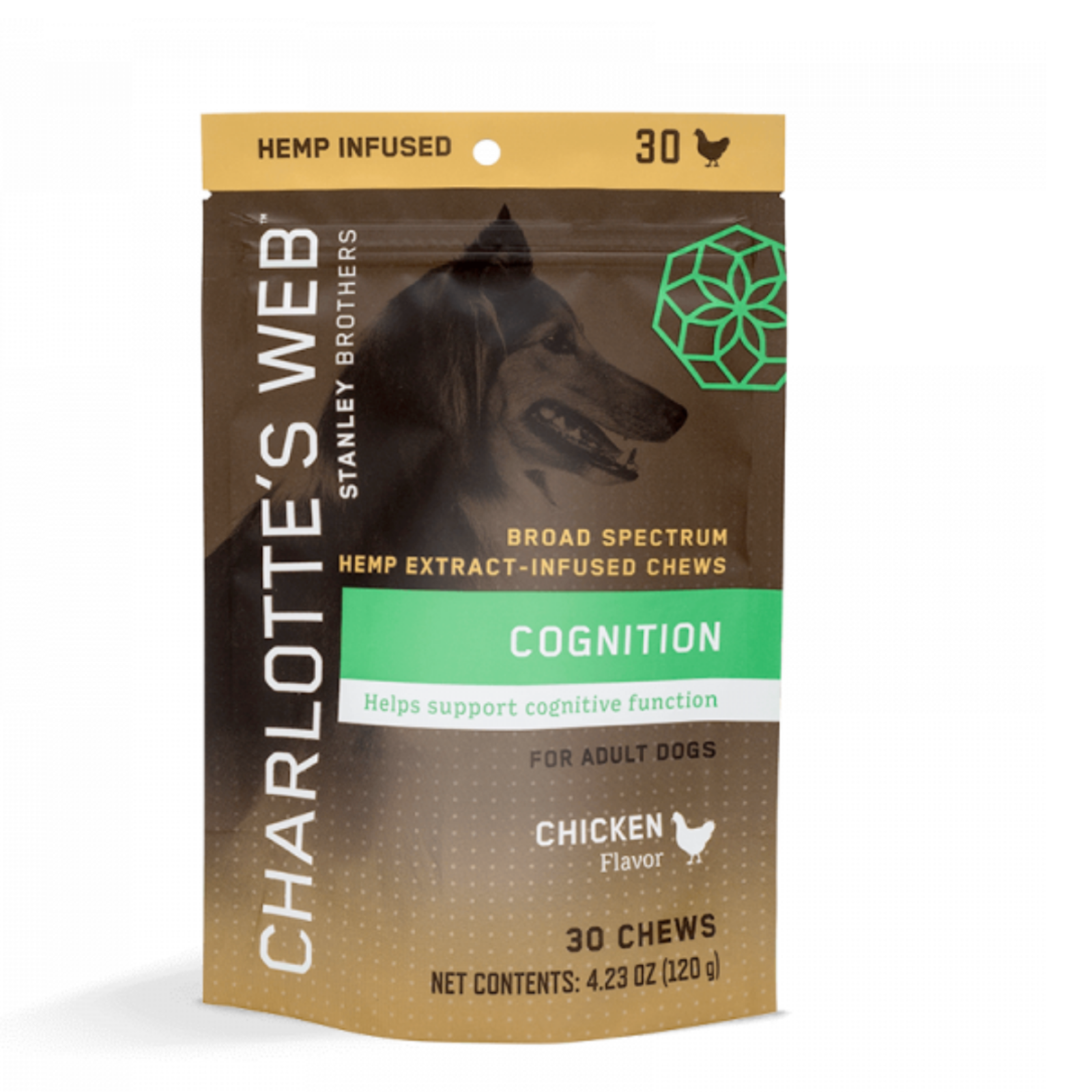 Charlotte's  CBD/Hemp Cognition Chews for Dogs 4g (30 count) Leafly
